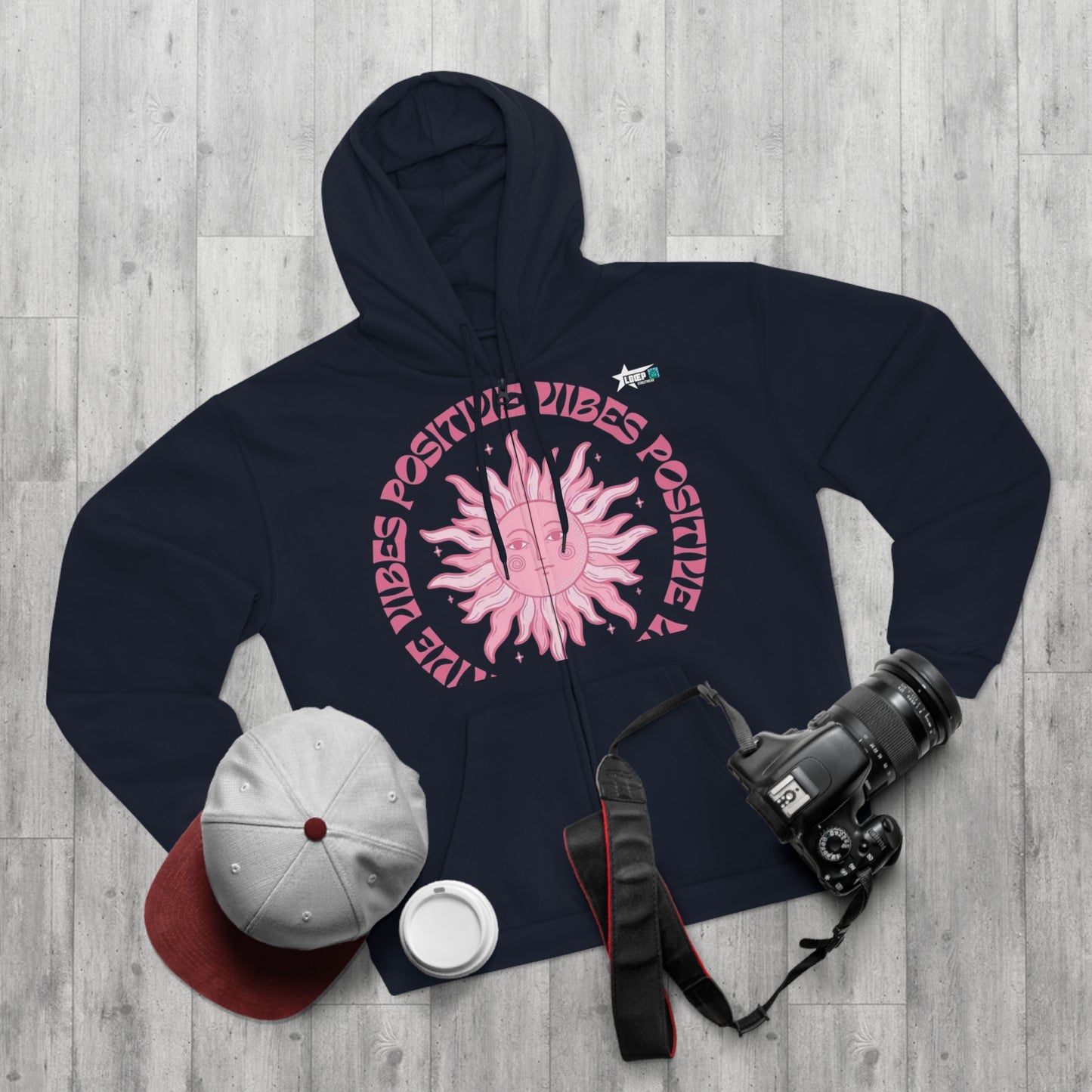 Positive Vibes Unisex Hooded Zip Sweatshirt