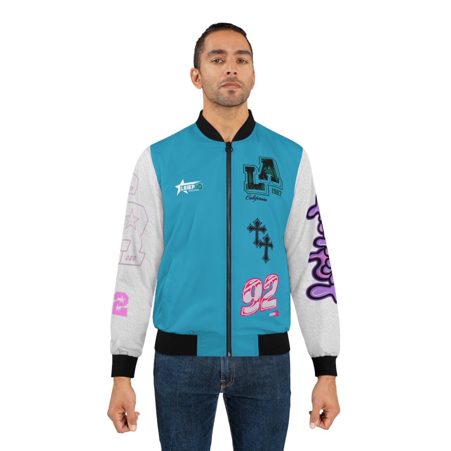 Retro Street Art Men's Bomber Jacket - Cool Urban Vibes