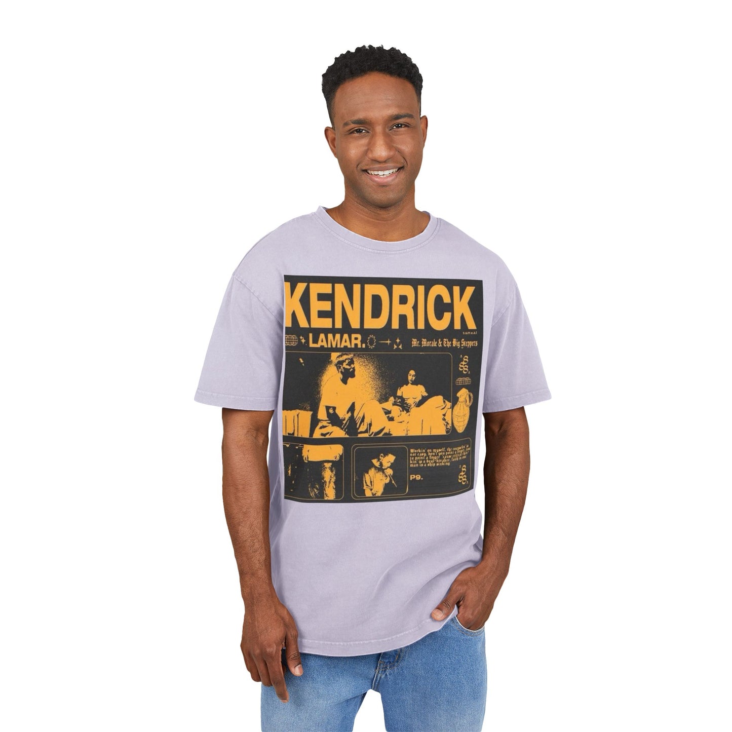 Kendrick Lamar Acid Washed Oversized Tee - Stylish Vintage Graphic T-Shirt