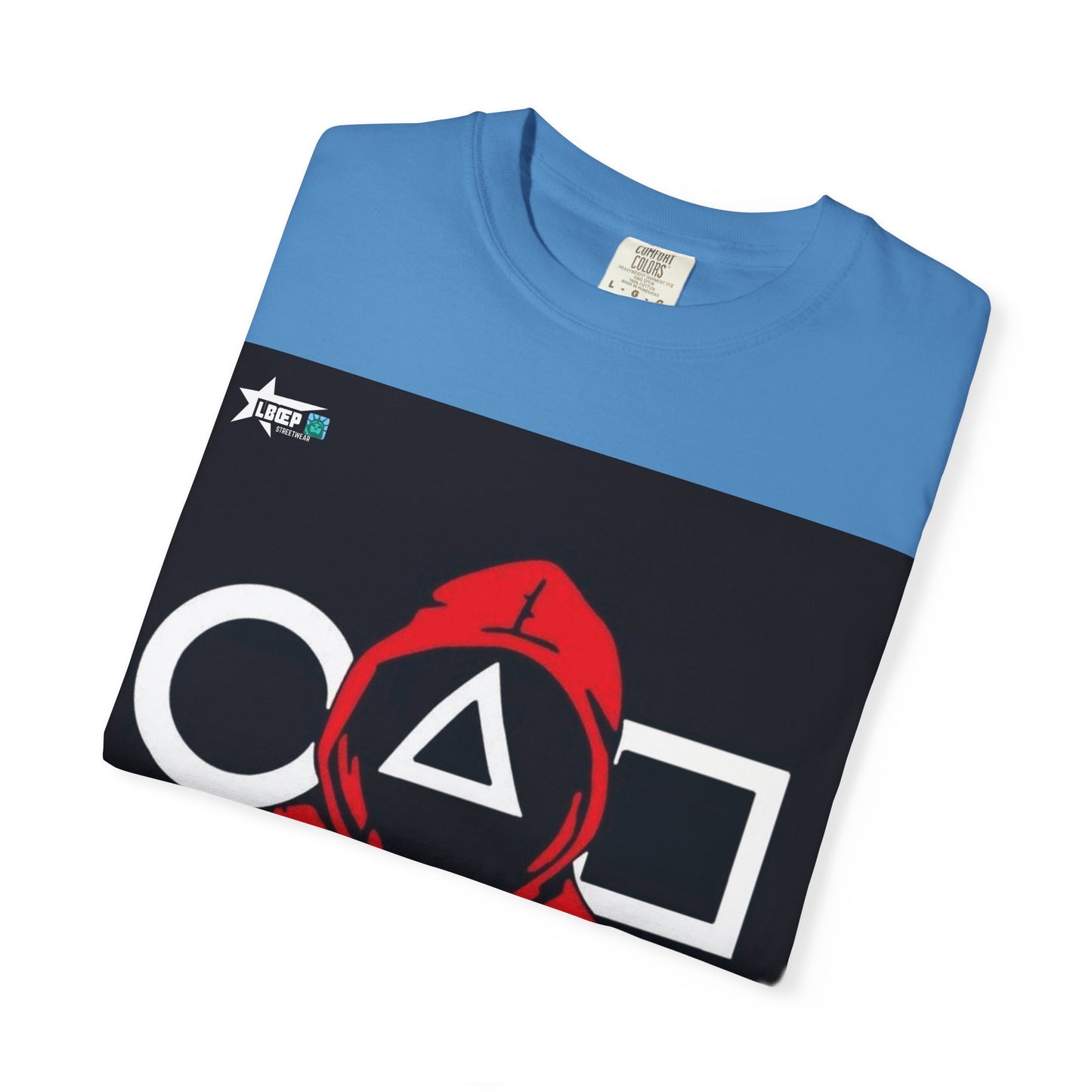 Squid Game Red Hood T-Shirt — Mask Symbols Circle Triangle Square Graphic Tee