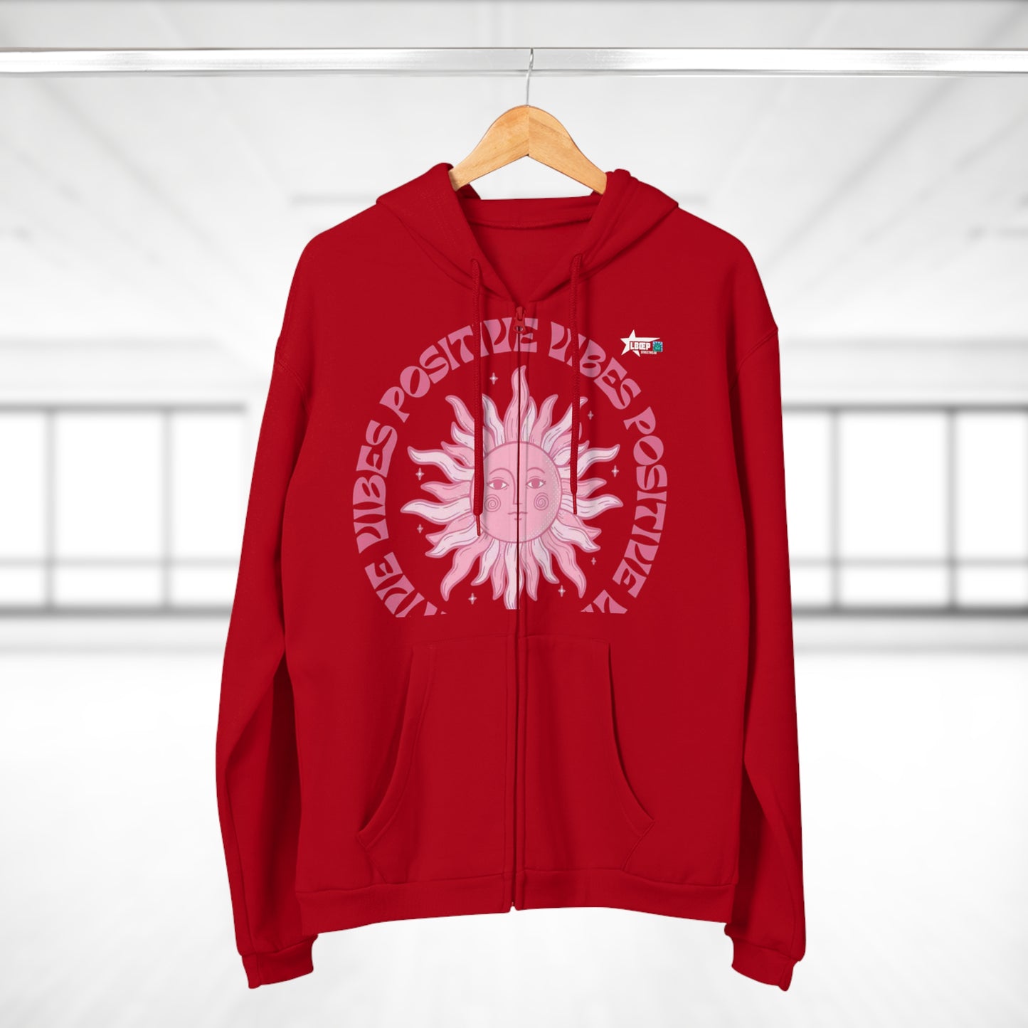 Positive Vibes Unisex Hooded Zip Sweatshirt