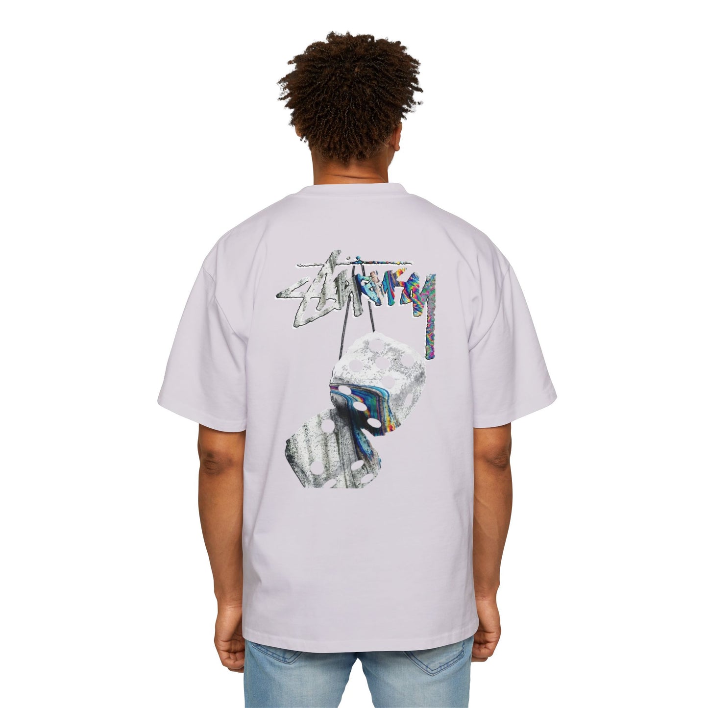 Men's Heavy Oversized Tee - Bold Angel Graphic Tee for Streetwear Style