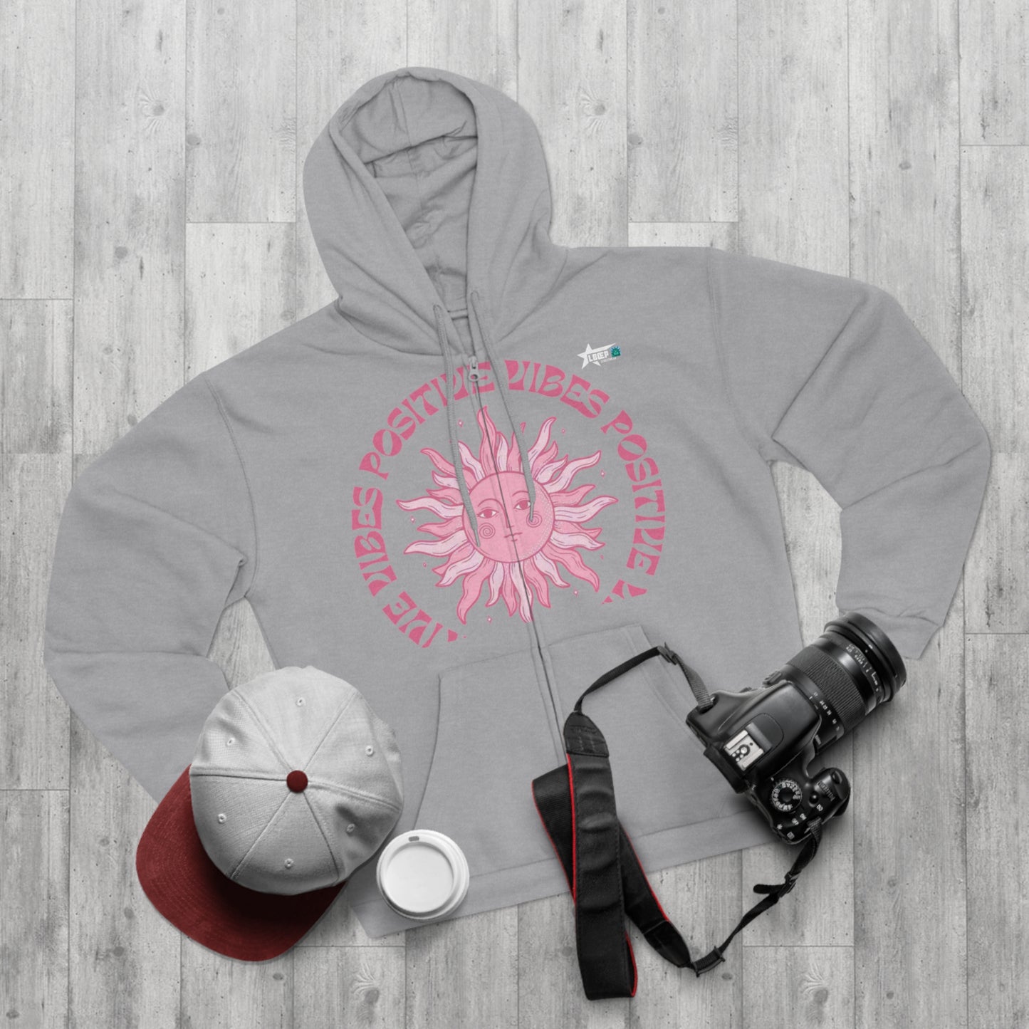 Positive Vibes Unisex Hooded Zip Sweatshirt