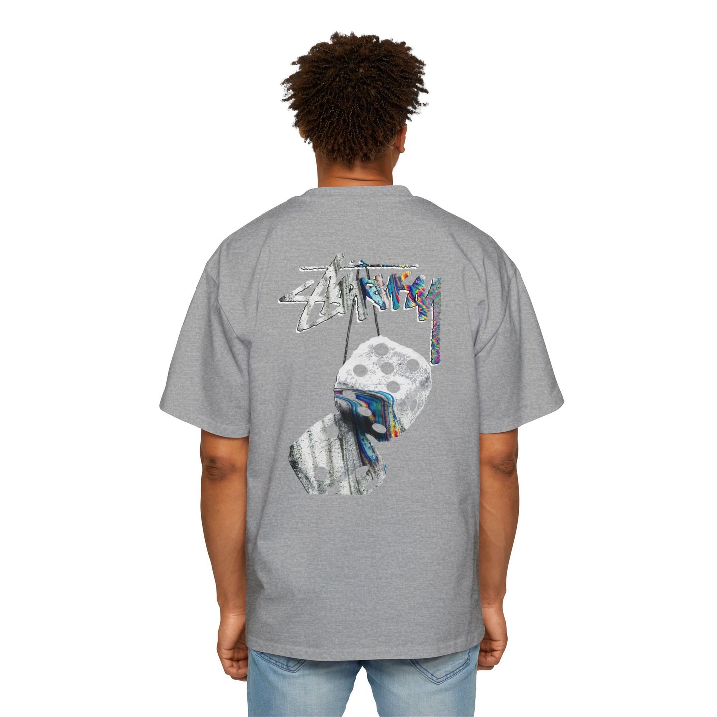 Men's Heavy Oversized Tee - Bold Angel Graphic Tee for Streetwear Style