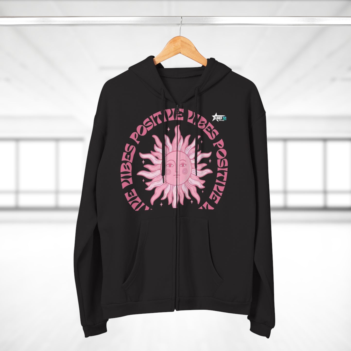 Positive Vibes Unisex Hooded Zip Sweatshirt