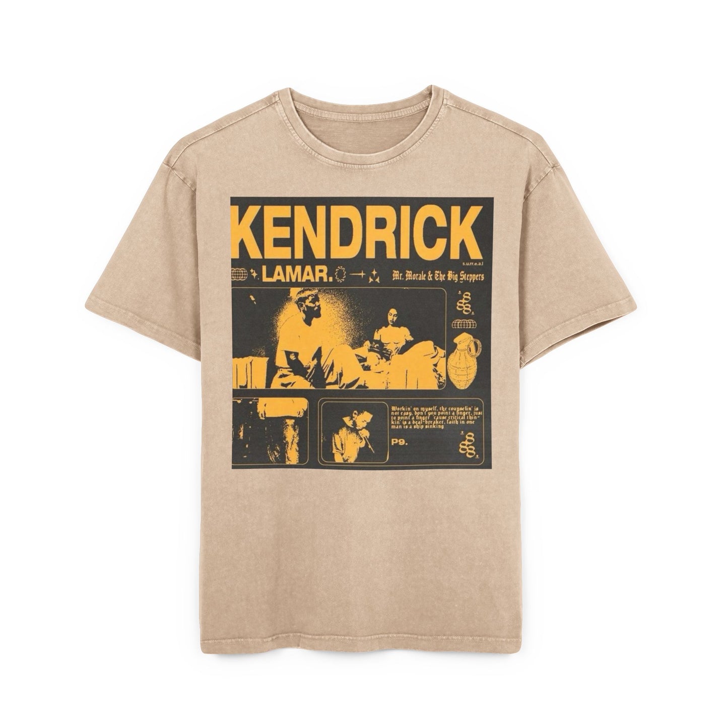 Kendrick Lamar Acid Washed Oversized Tee - Stylish Vintage Graphic T-Shirt