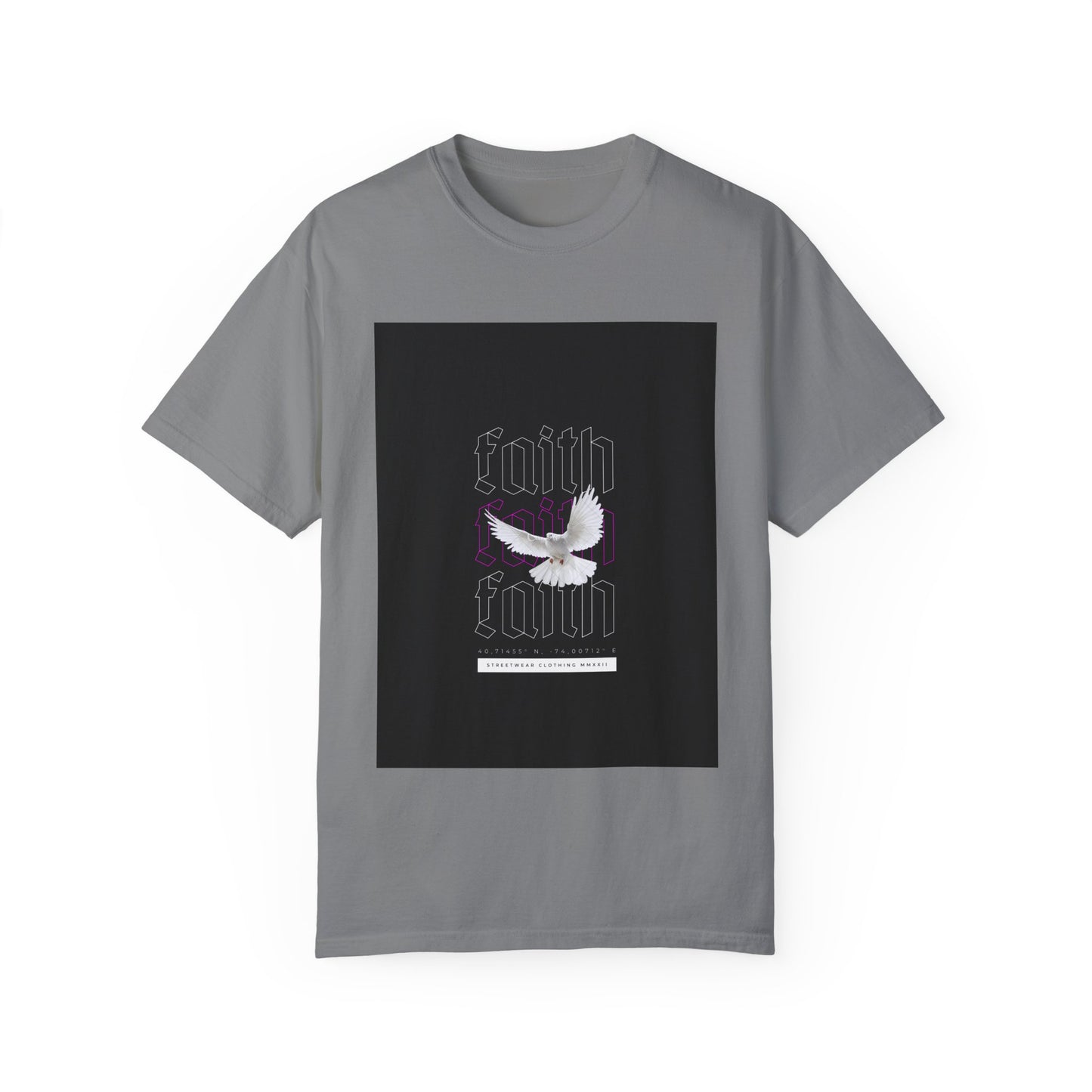 Unisex Garment-Dyed Faith T-Shirt - Inspirational Design with Dove - Perfect for Spirituality and Everyday Wear
