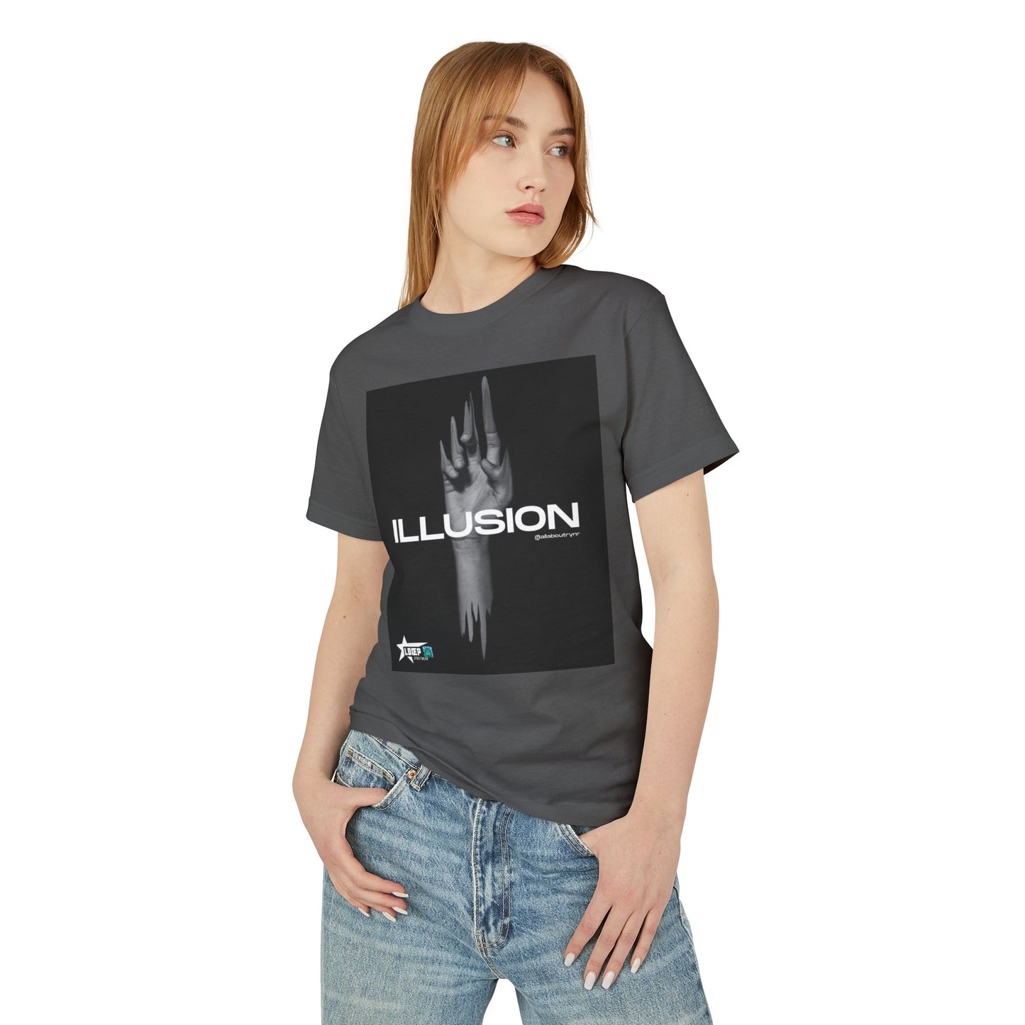 Unisex Illusion Graphic Tee - Heavyweight Cotton T-Shirt for Trendsetters