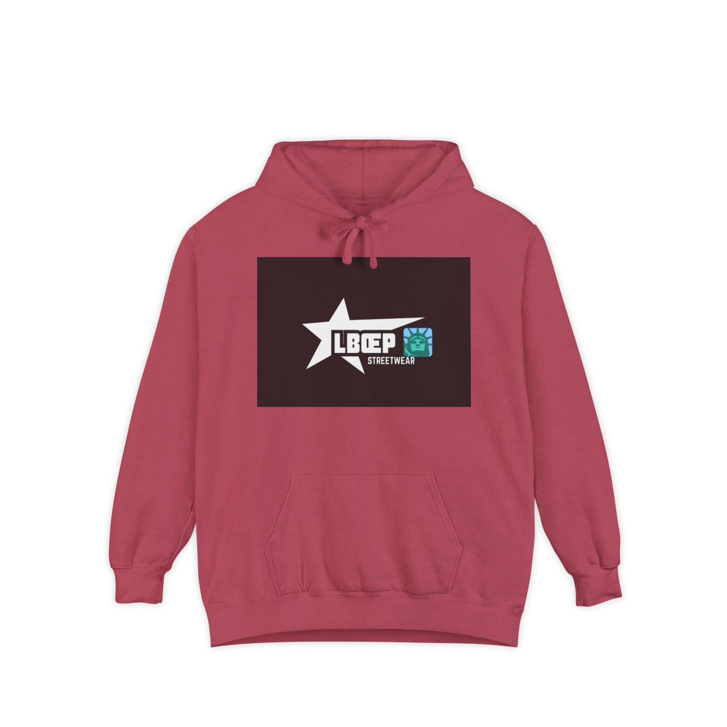 Unisex Garment-Dyed Hoodie - Trendy LBEP Streetwear with Spiked Plush Bear Design