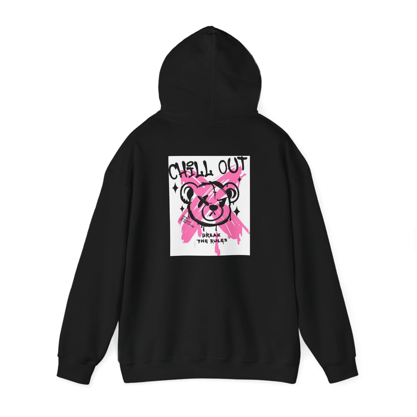 Chill Out Graphic Hoodie - Unisex Heavy Blend™ Sweatshirt with Playful Bear Design