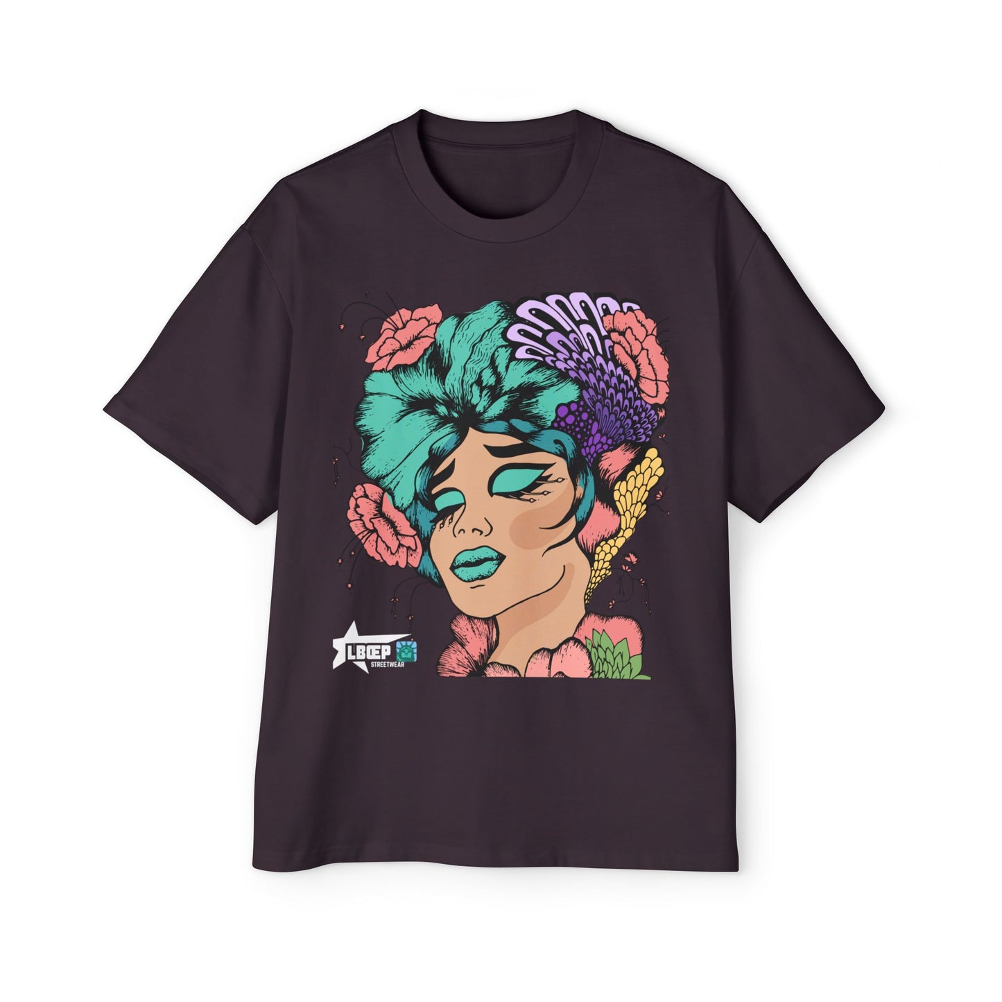 Graphic Tee — Vibrant Floral Pop-Art Portrait
