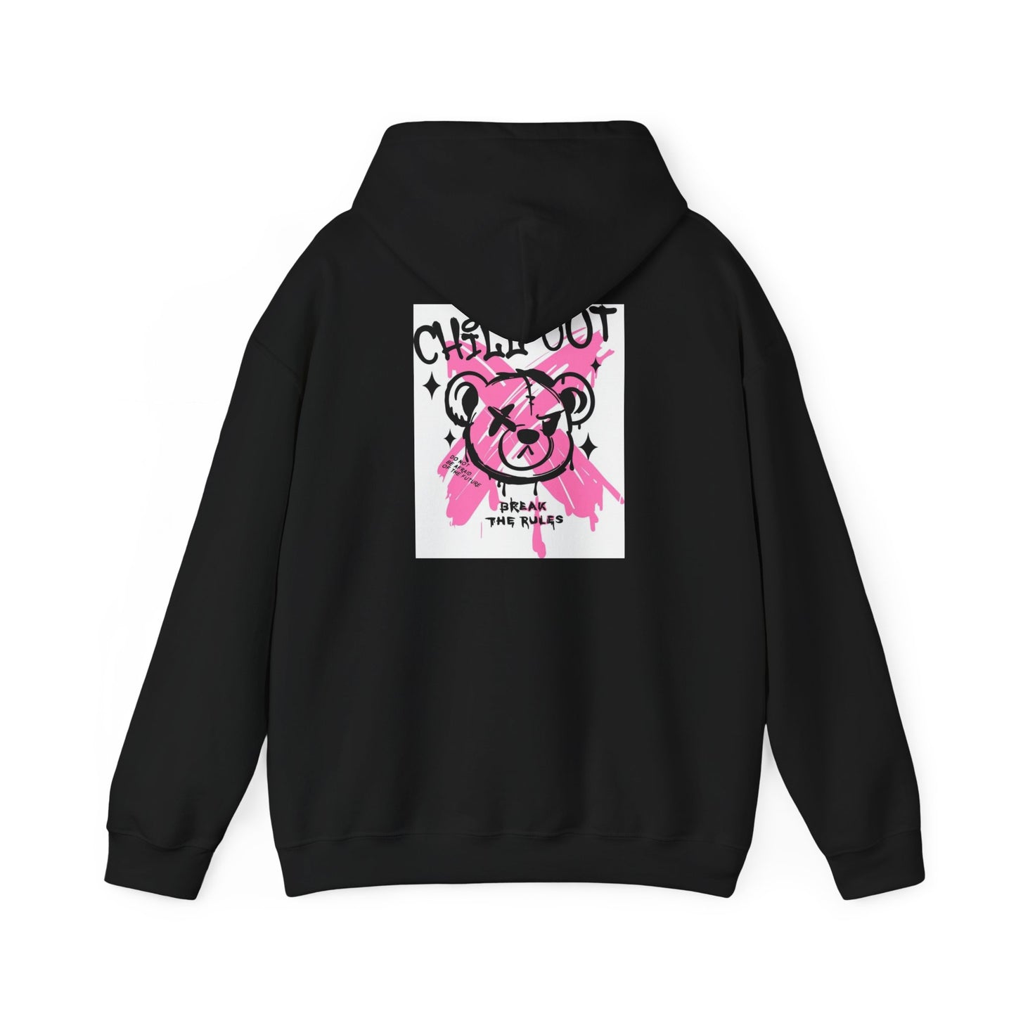 Chill Out Graphic Hoodie - Unisex Heavy Blend™ Sweatshirt with Playful Bear Design
