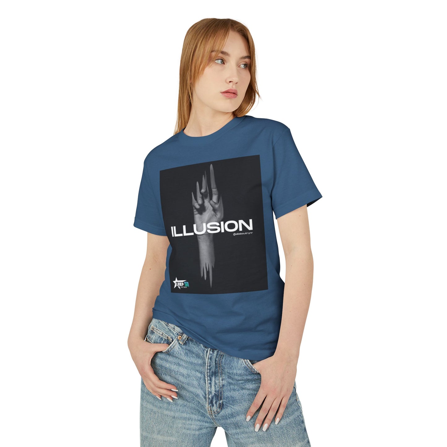 Unisex Illusion Graphic Tee - Heavyweight Cotton T-Shirt for Trendsetters