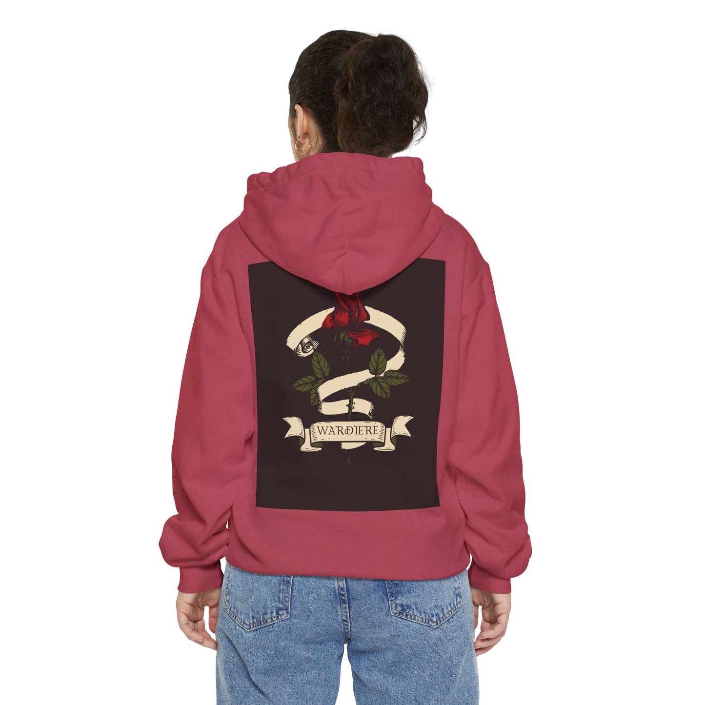 Unisex Garment-Dyed Hoodie with Vintage Bird Design