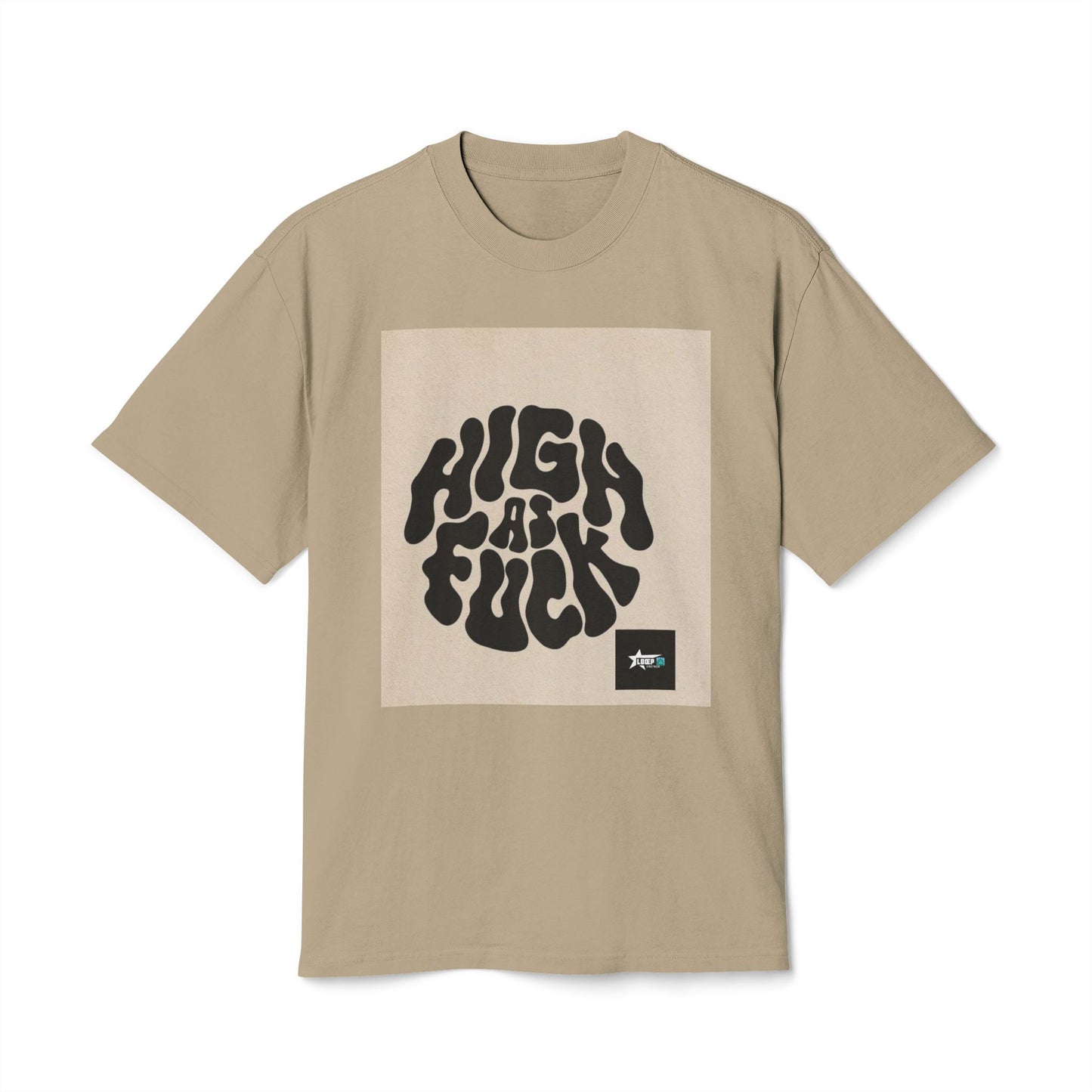 Faded Graphic Tee - 'HIGH AS F***' Unisex Heavy Tee for Casual Style