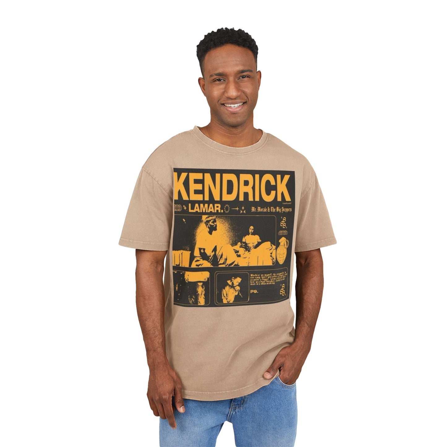 Kendrick Lamar Acid Washed Oversized Tee - Stylish Vintage Graphic T-Shirt