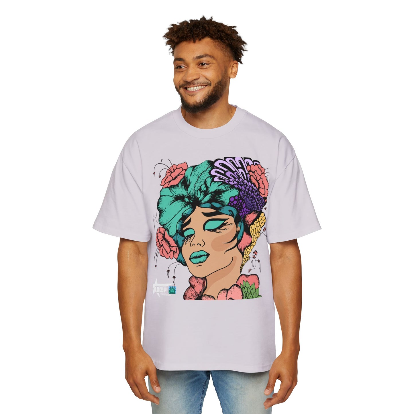 Graphic Tee — Vibrant Floral Pop-Art Portrait