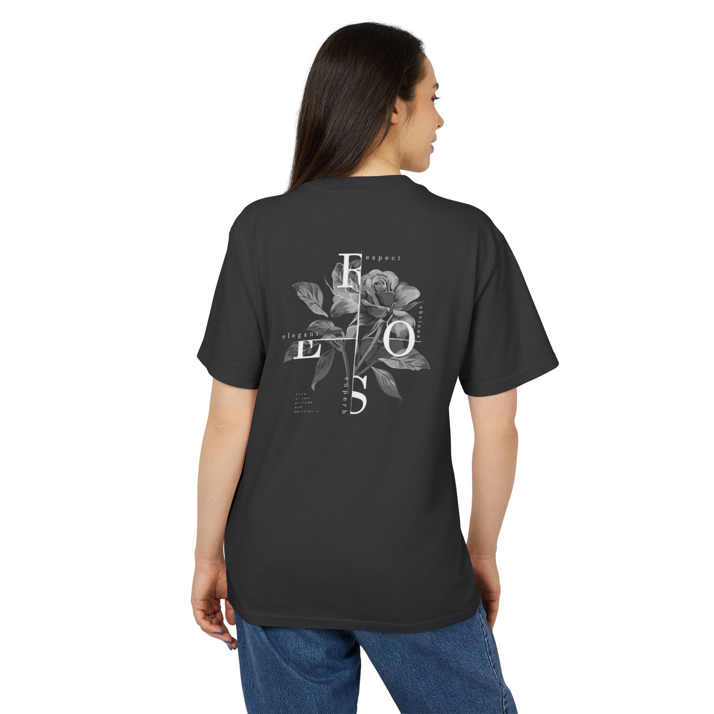 Unisex Heavy Faded Tee - Cherry Lips and Rose Graphic T-Shirt