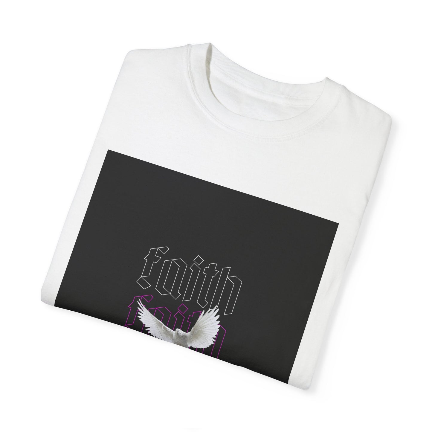 Unisex Garment-Dyed Faith T-Shirt - Inspirational Design with Dove - Perfect for Spirituality and Everyday Wear