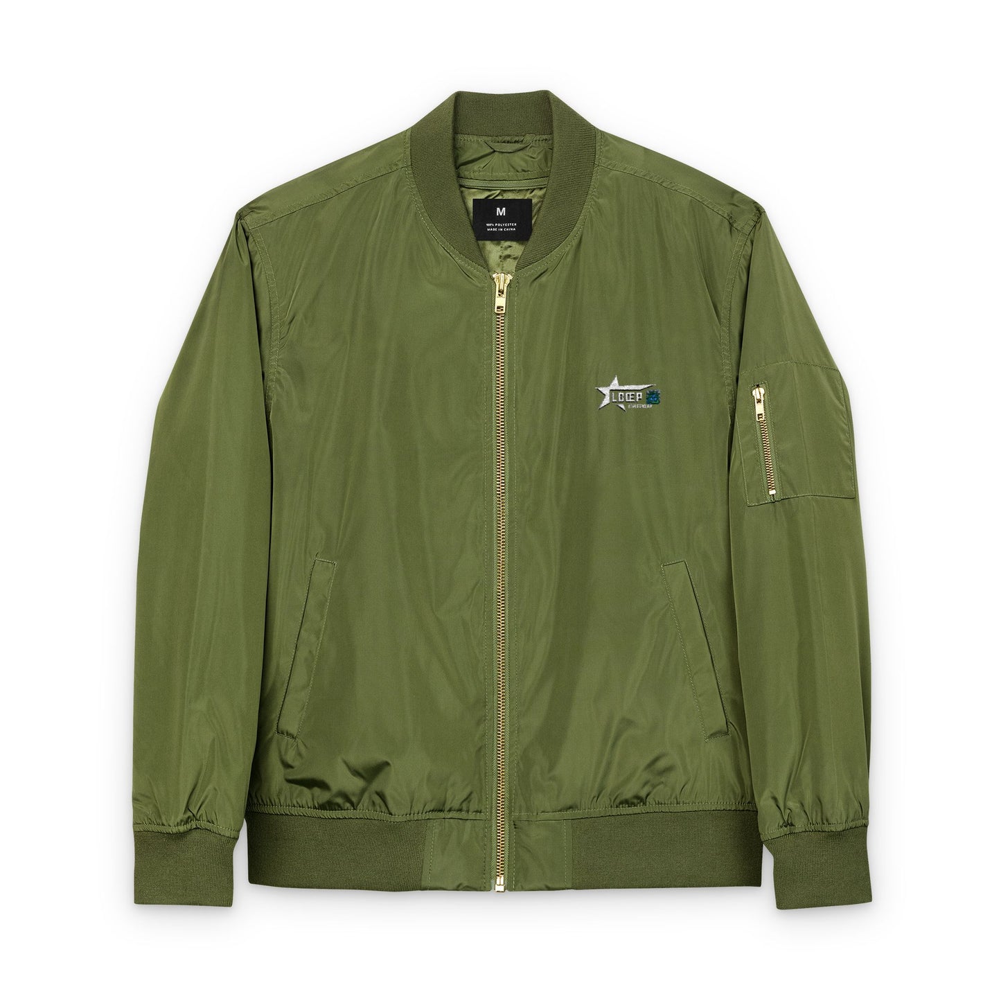 Eco-Friendly Embroidered Bomber Jacket for Casual Style