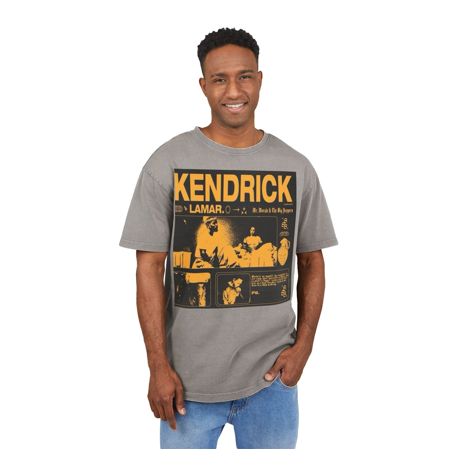 Kendrick Lamar Acid Washed Oversized Tee - Stylish Vintage Graphic T-Shirt