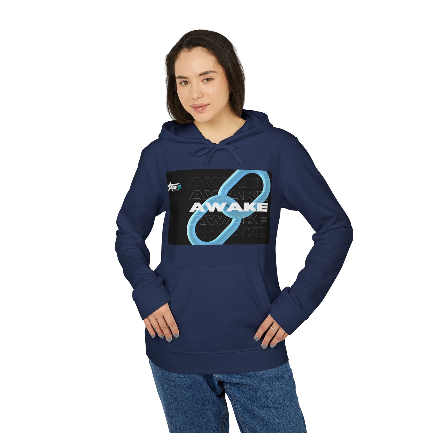 Adidas Unisex Fleece Hoodie - AWAKE & BOUNCE Graphic Design