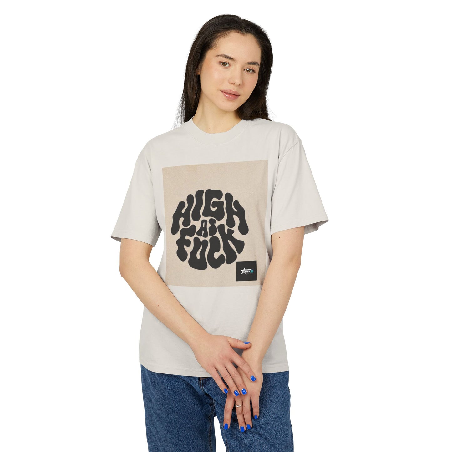 Faded Graphic Tee - 'HIGH AS F***' Unisex Heavy Tee for Casual Style