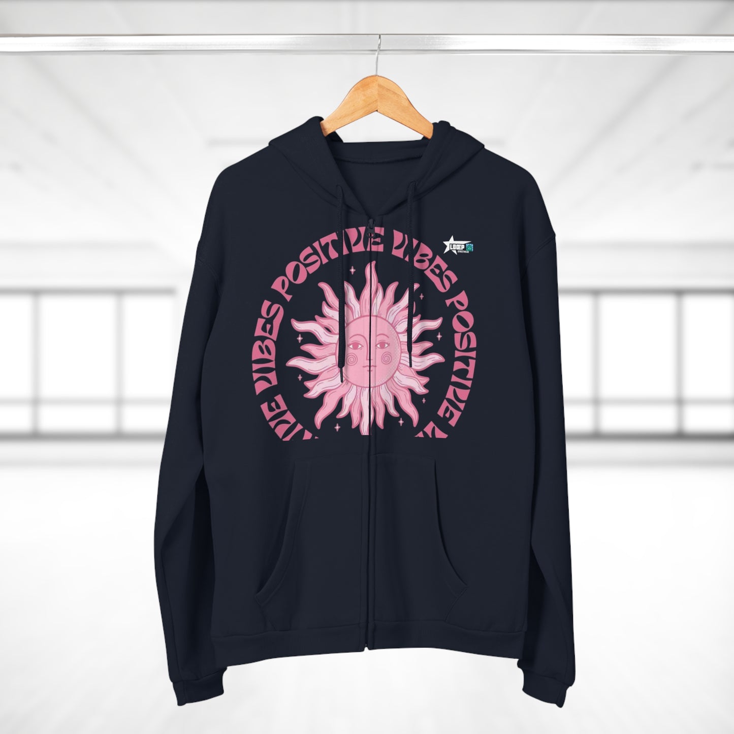 Positive Vibes Unisex Hooded Zip Sweatshirt