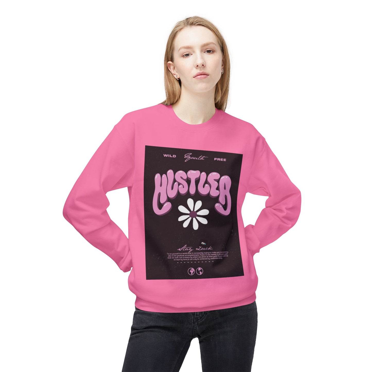 Hustler Vintage Style Crewneck Sweatshirt - Stay Wild & Free