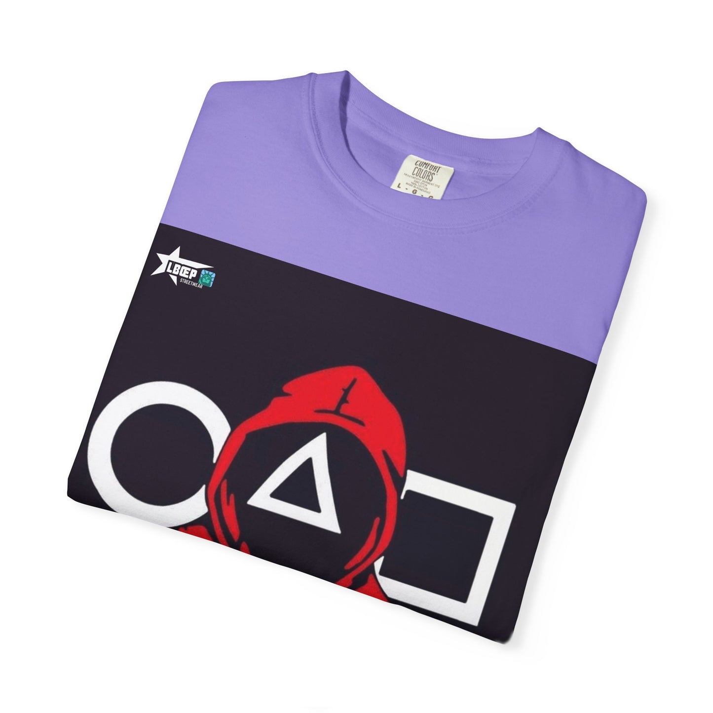 Squid Game Red Hood T-Shirt — Mask Symbols Circle Triangle Square Graphic Tee