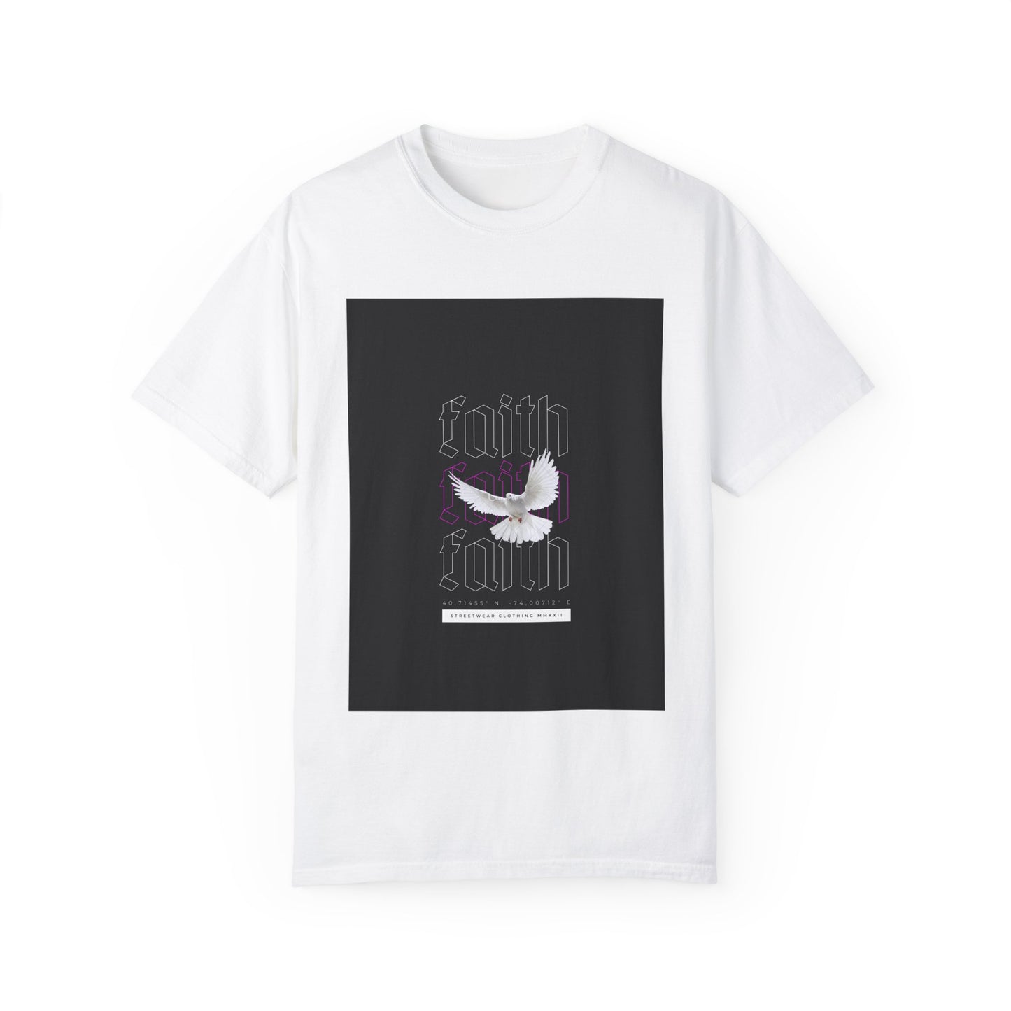 Unisex Garment-Dyed Faith T-Shirt - Inspirational Design with Dove - Perfect for Spirituality and Everyday Wear