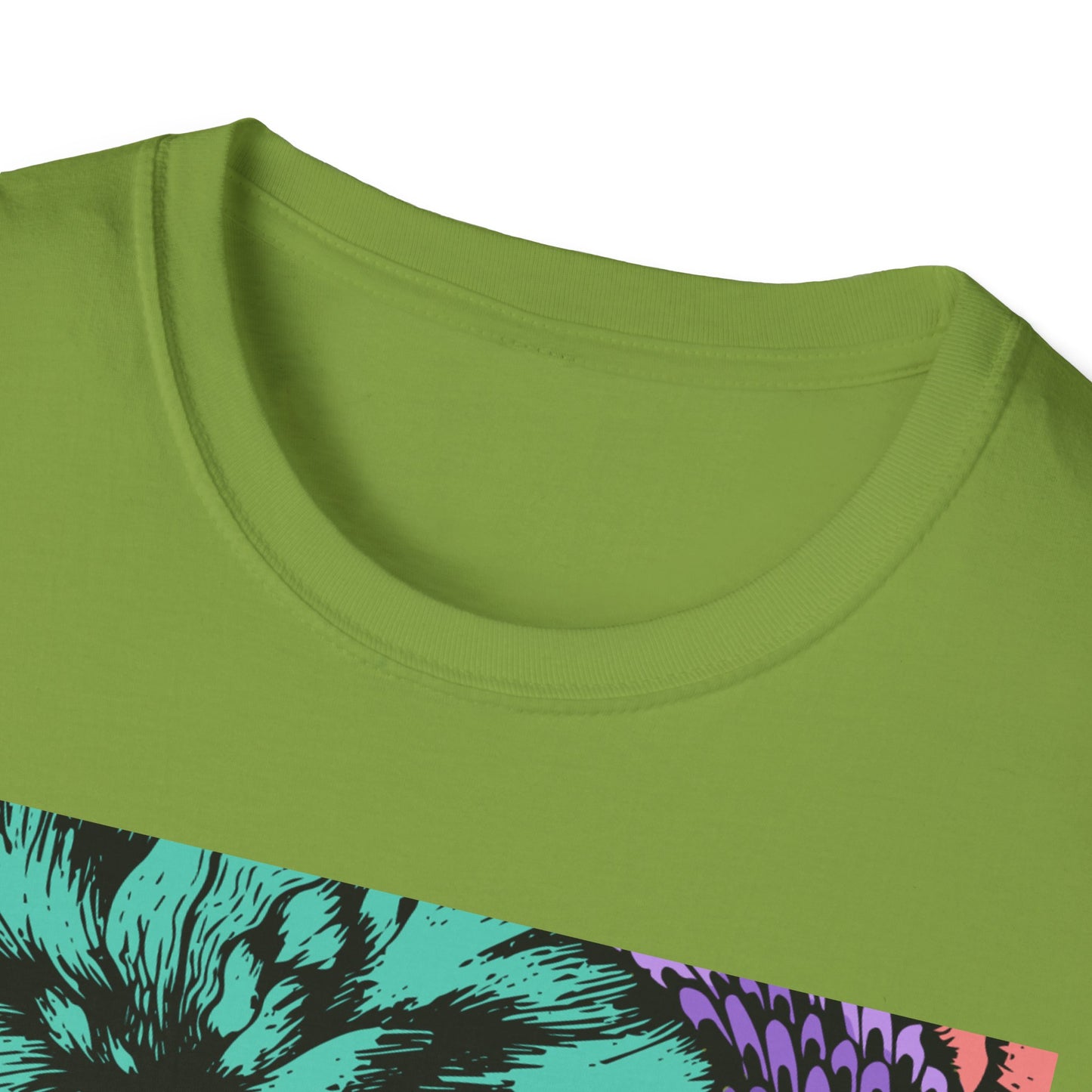 Vibrant Floral Art Unisex Softstyle T-Shirt - Colorful Bohemian Tee