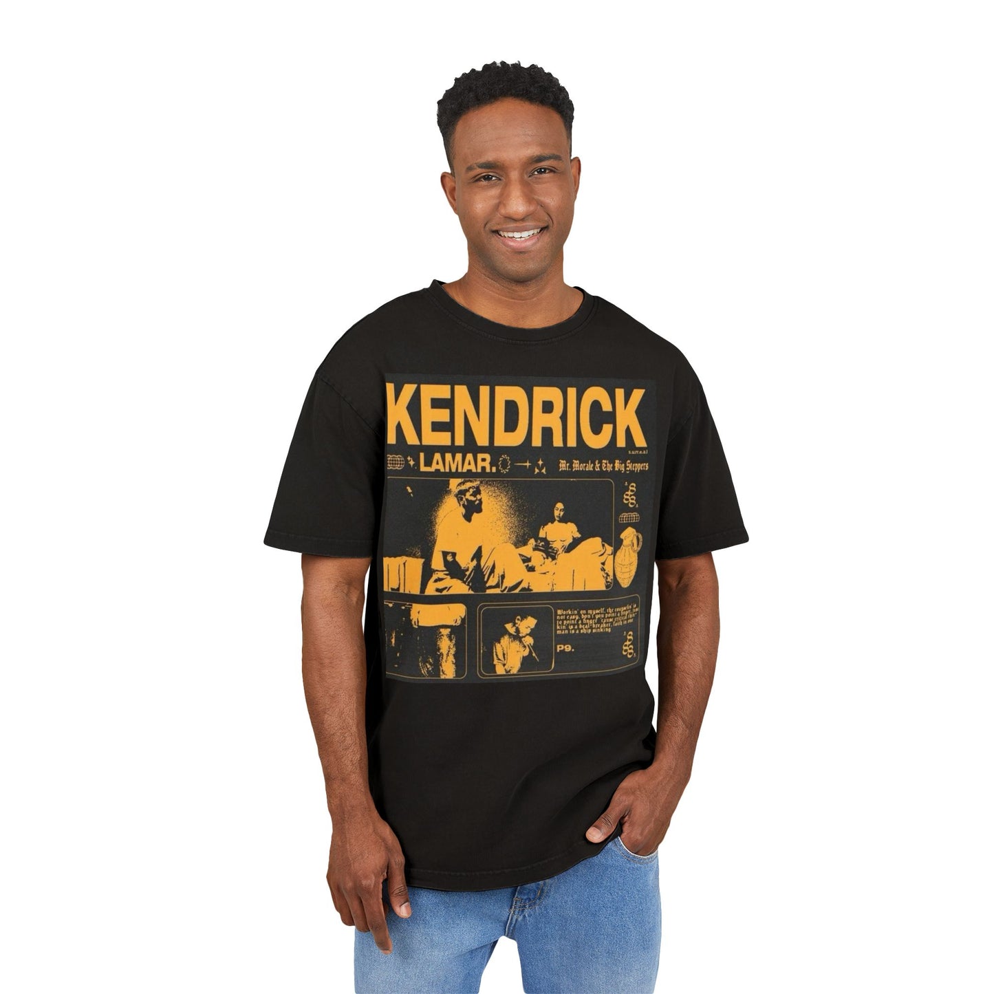 Kendrick Lamar Acid Washed Oversized Tee - Stylish Vintage Graphic T-Shirt