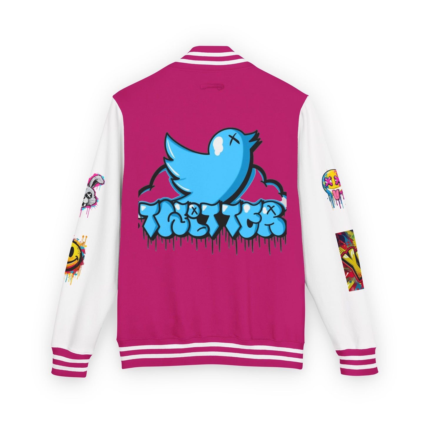 Trendy Unisex Heavyweight Letterman Jacket with Bold Graphics
