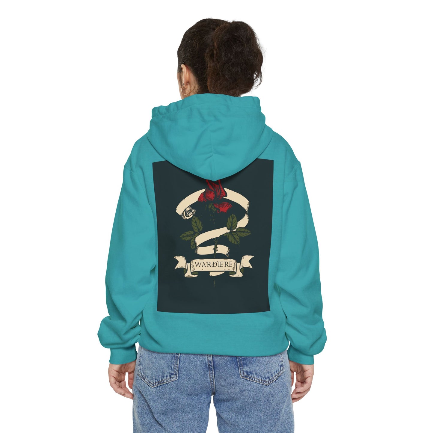 Unisex Garment-Dyed Hoodie with Vintage Bird Design