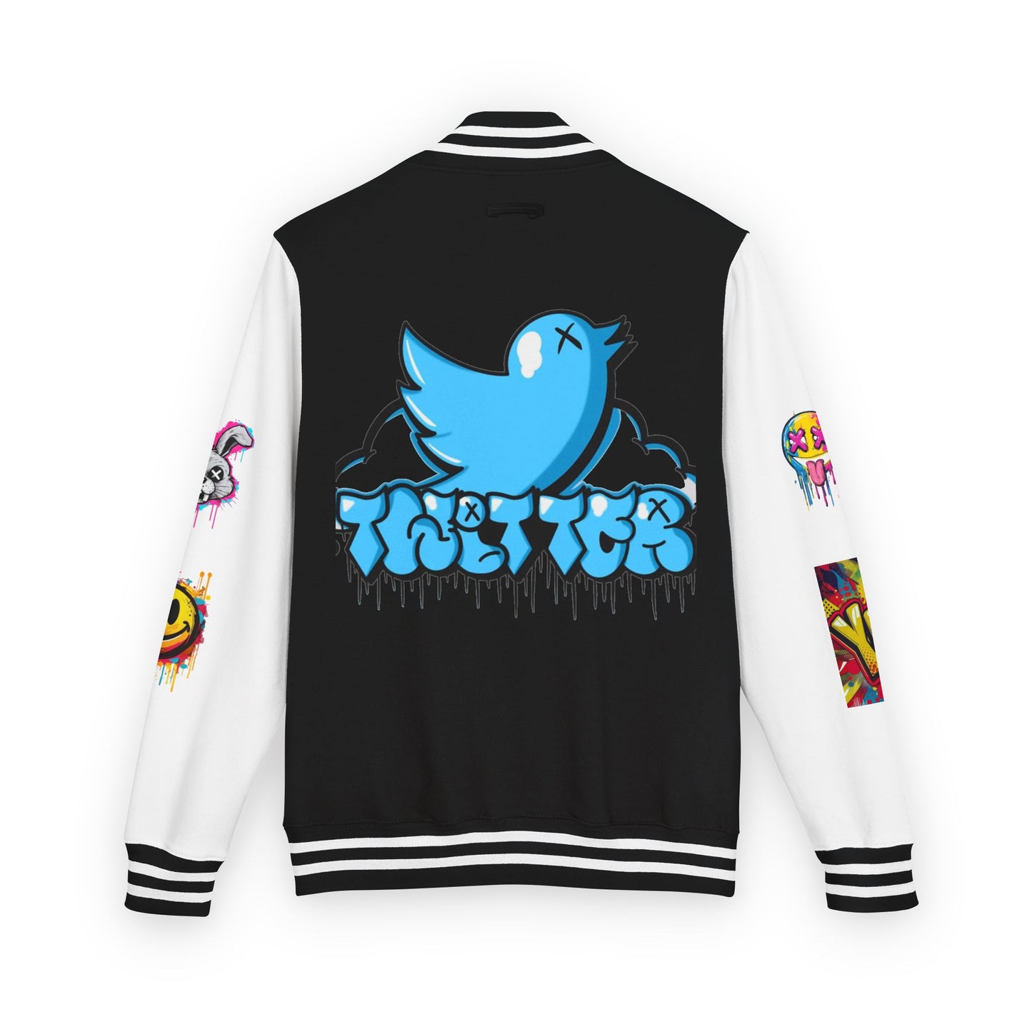 Trendy Unisex Heavyweight Letterman Jacket with Bold Graphics