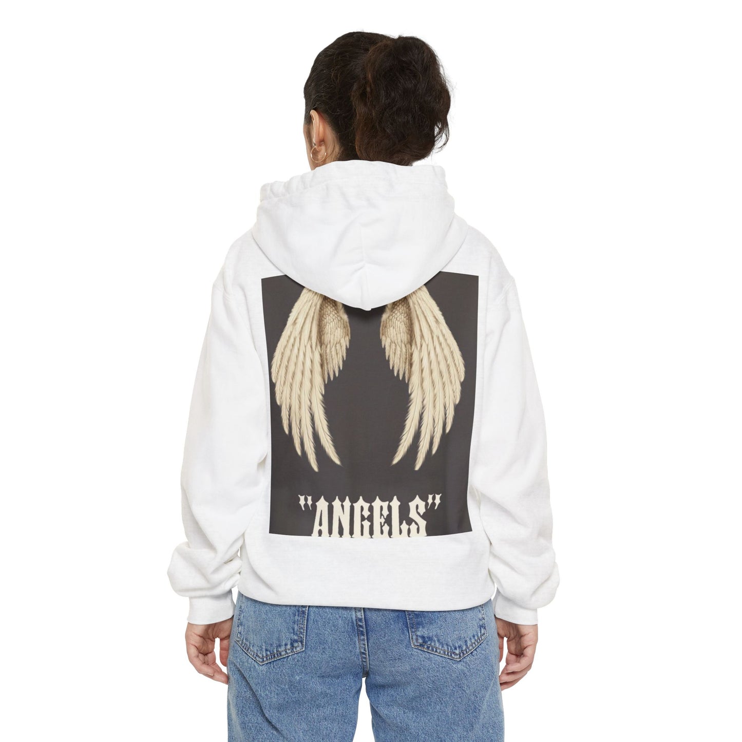 Unisex Garment-Dyed Hoodie - Streetwear with Encouraging 'Angels' Design
