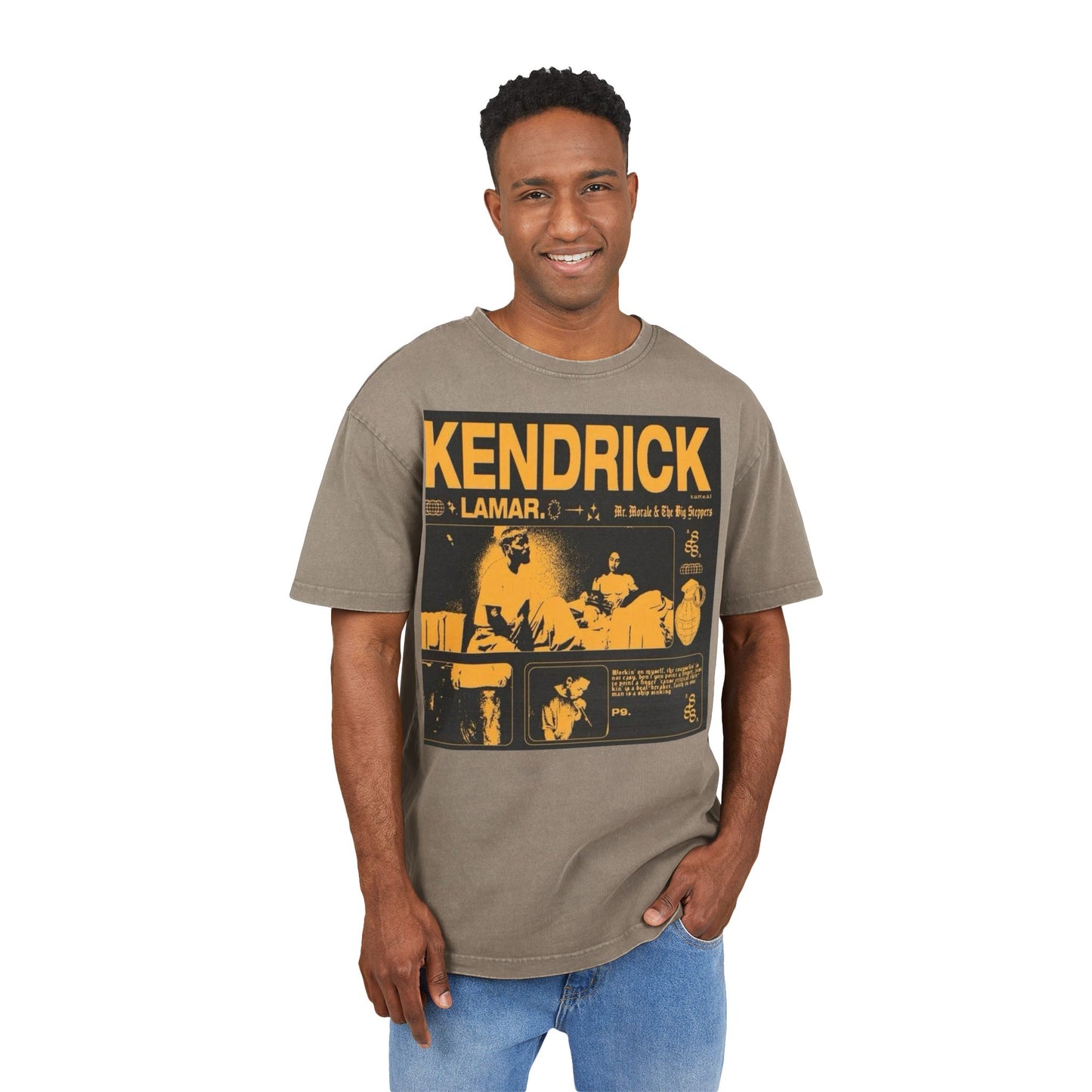 Kendrick Lamar Acid Washed Oversized Tee - Stylish Vintage Graphic T-Shirt