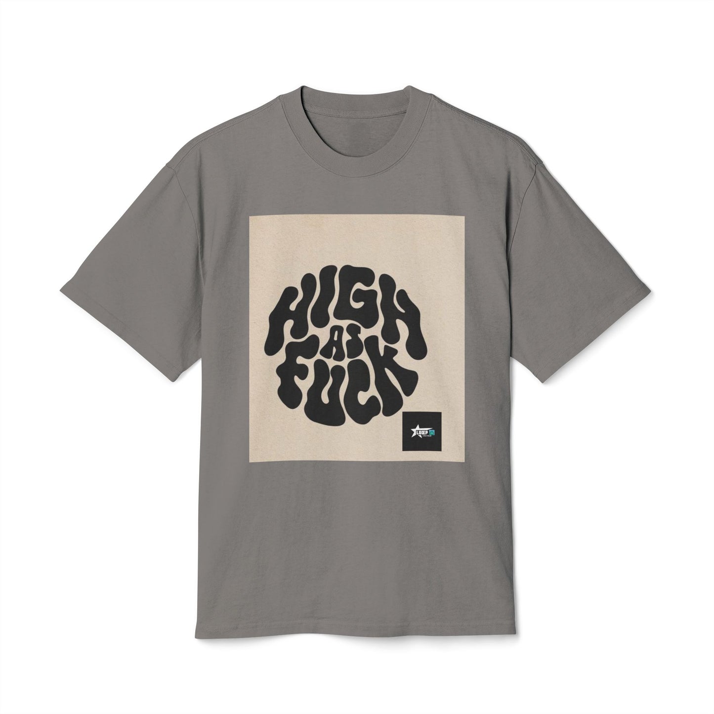 Faded Graphic Tee - 'HIGH AS F***' Unisex Heavy Tee for Casual Style