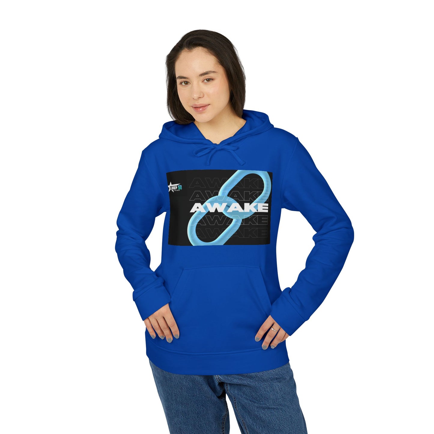 Adidas Unisex Fleece Hoodie - AWAKE & BOUNCE Graphic Design