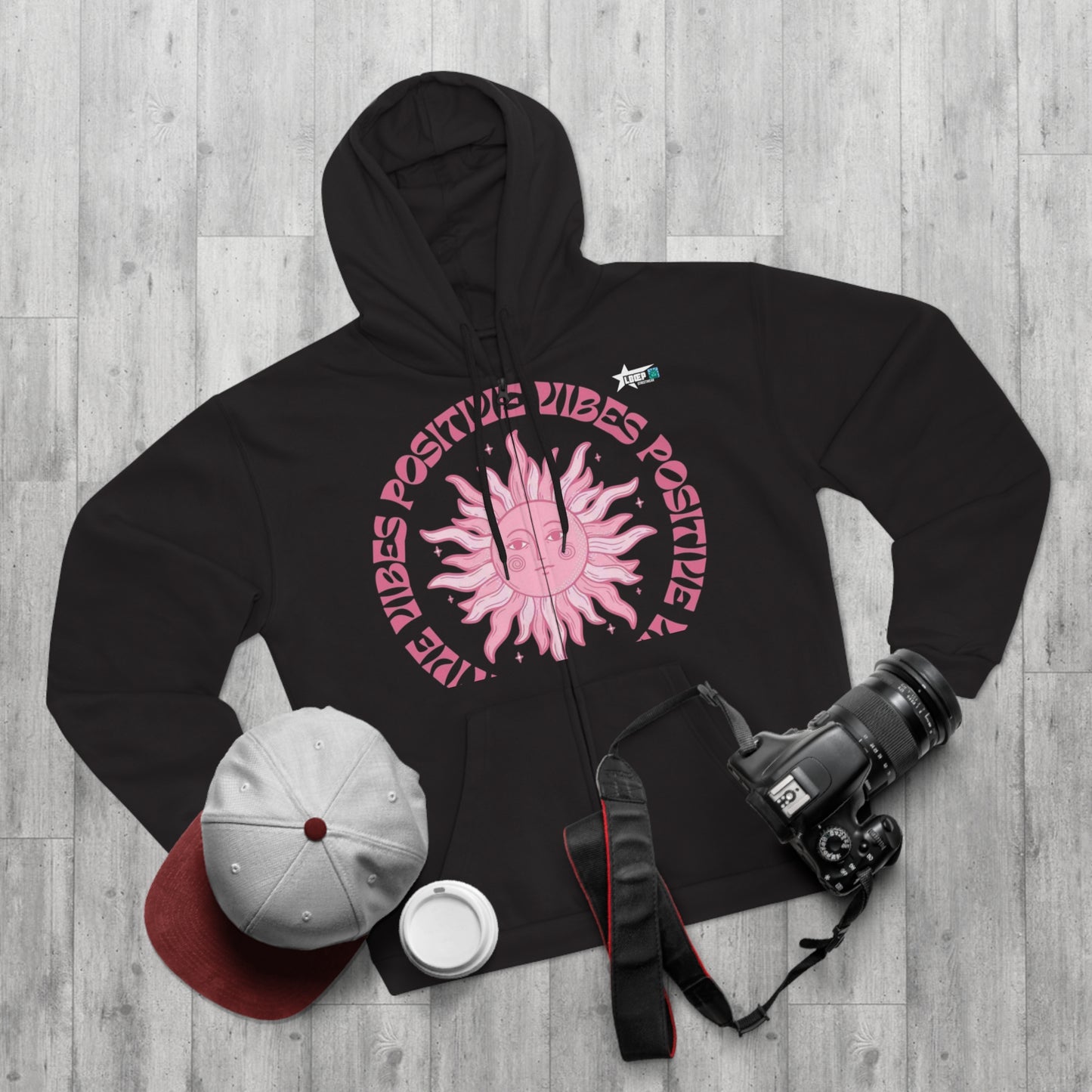 Positive Vibes Unisex Hooded Zip Sweatshirt