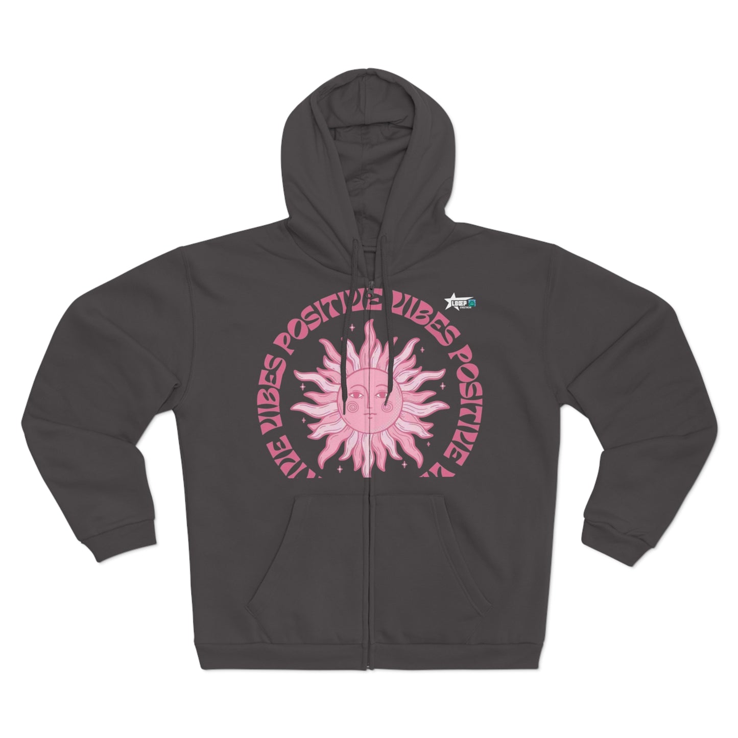 Positive Vibes Unisex Hooded Zip Sweatshirt