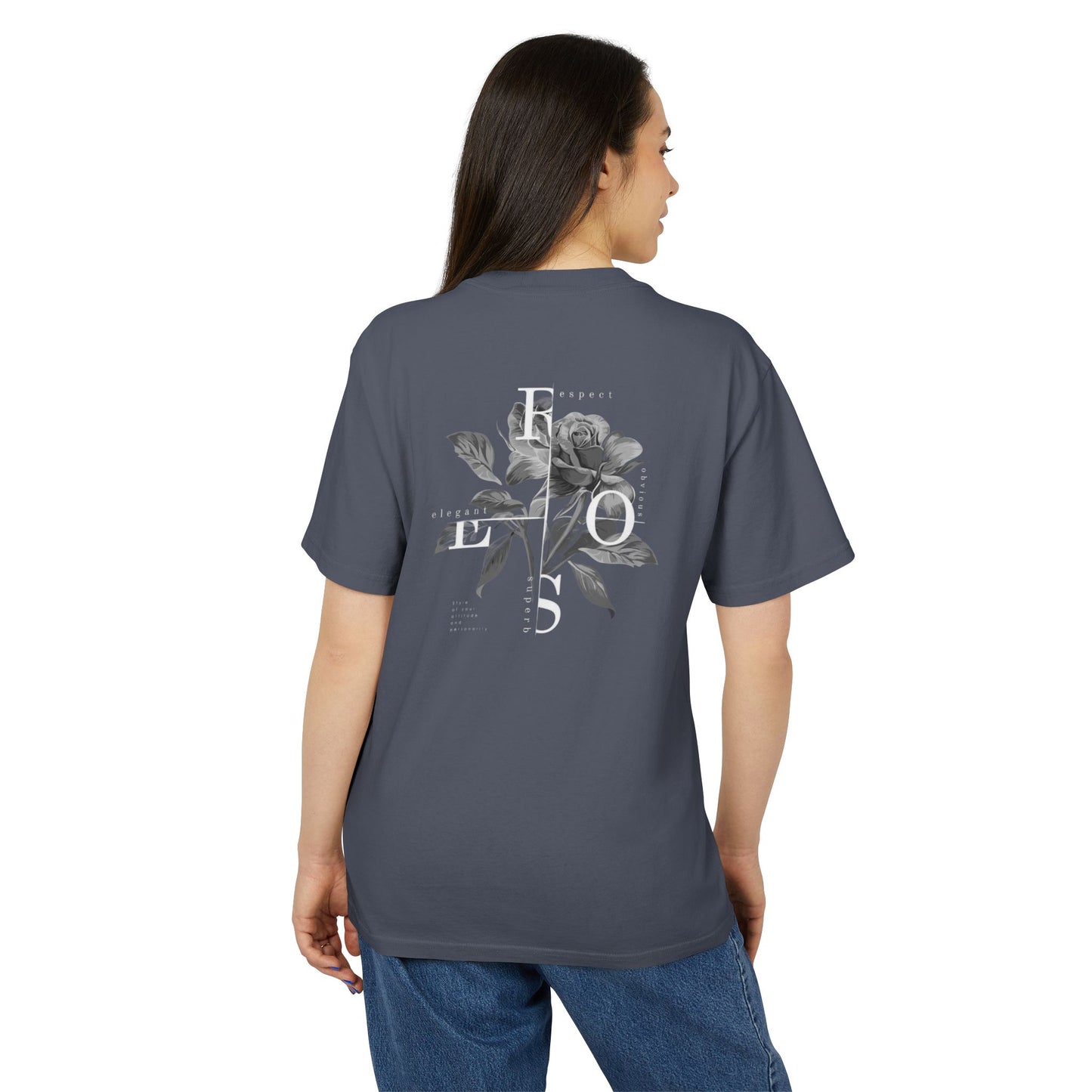 Unisex Heavy Faded Tee - Cherry Lips and Rose Graphic T-Shirt