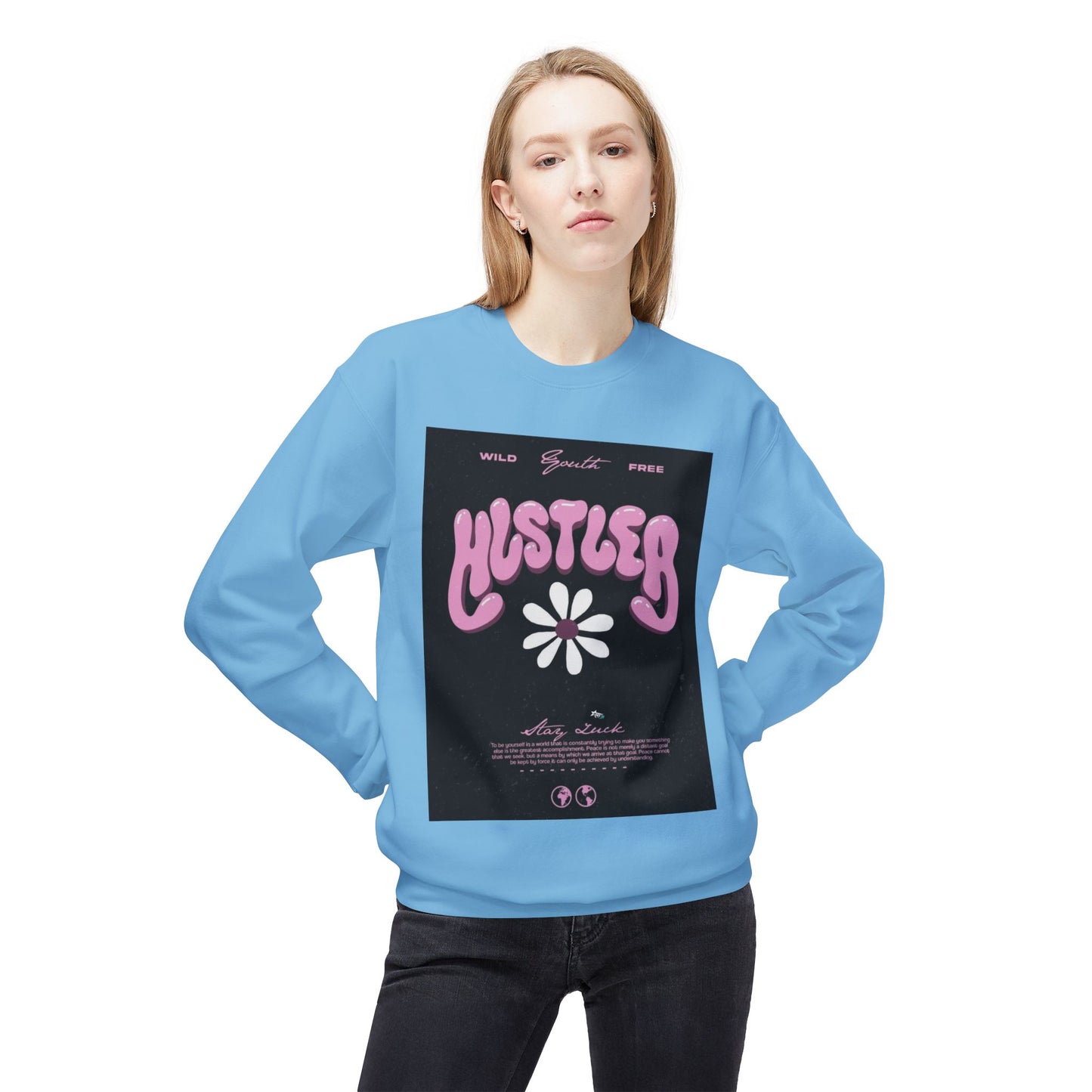 Hustler Vintage Style Crewneck Sweatshirt - Stay Wild & Free