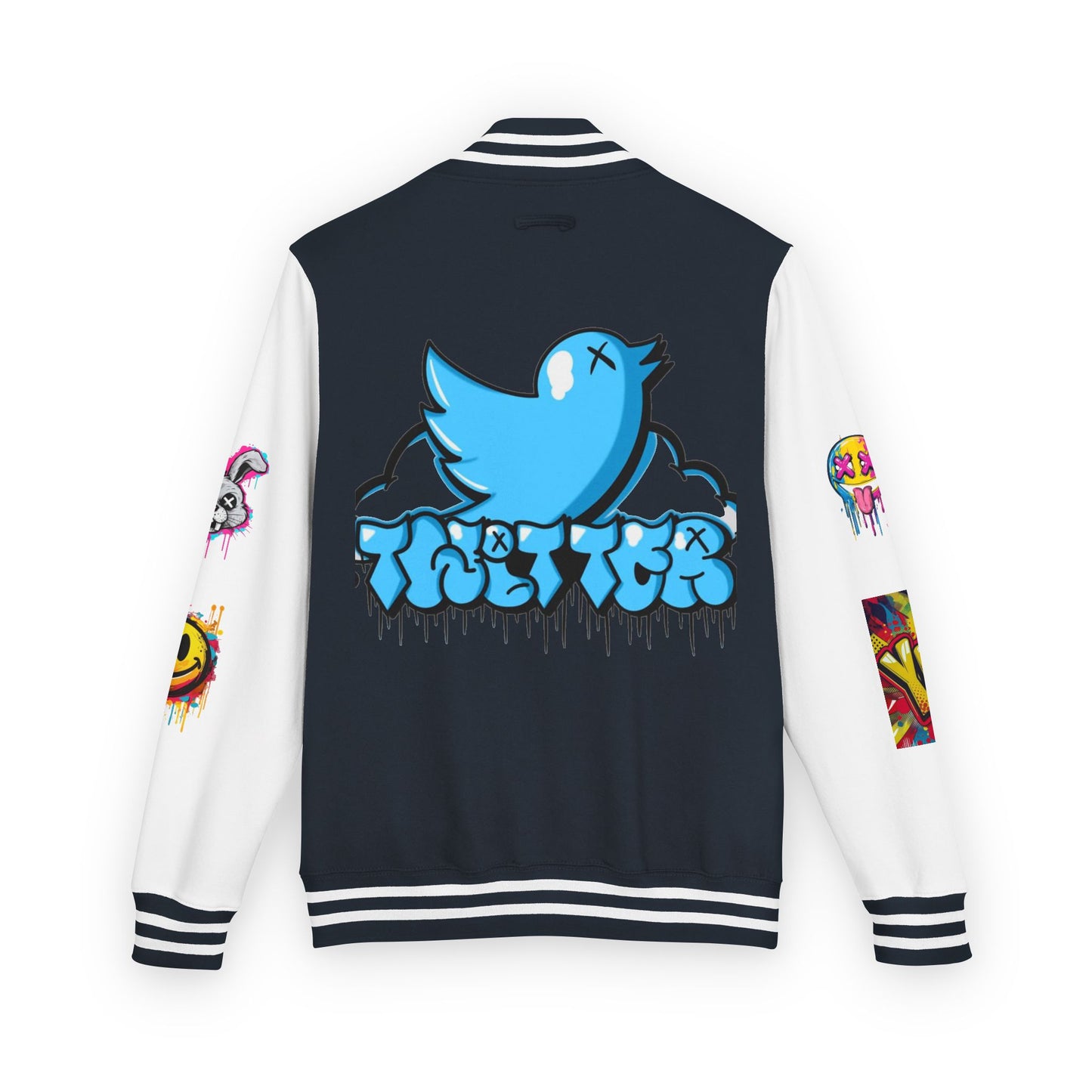 Trendy Unisex Heavyweight Letterman Jacket with Bold Graphics