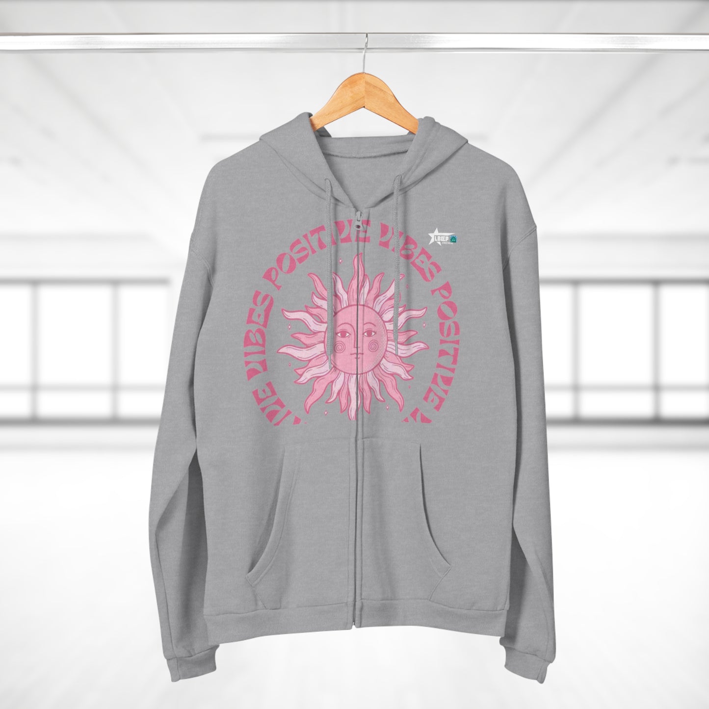 Positive Vibes Unisex Hooded Zip Sweatshirt