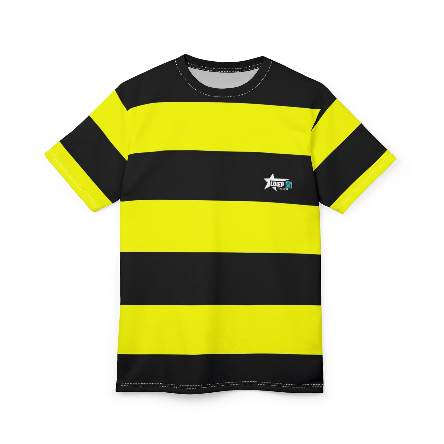 Bold Striped Unisex Tee - Eye-Catching Black & Yellow Design for Trendsetters