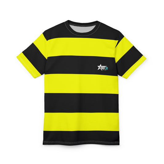 Bold Striped Unisex Tee - Eye-Catching Black & Yellow Design for Trendsetters