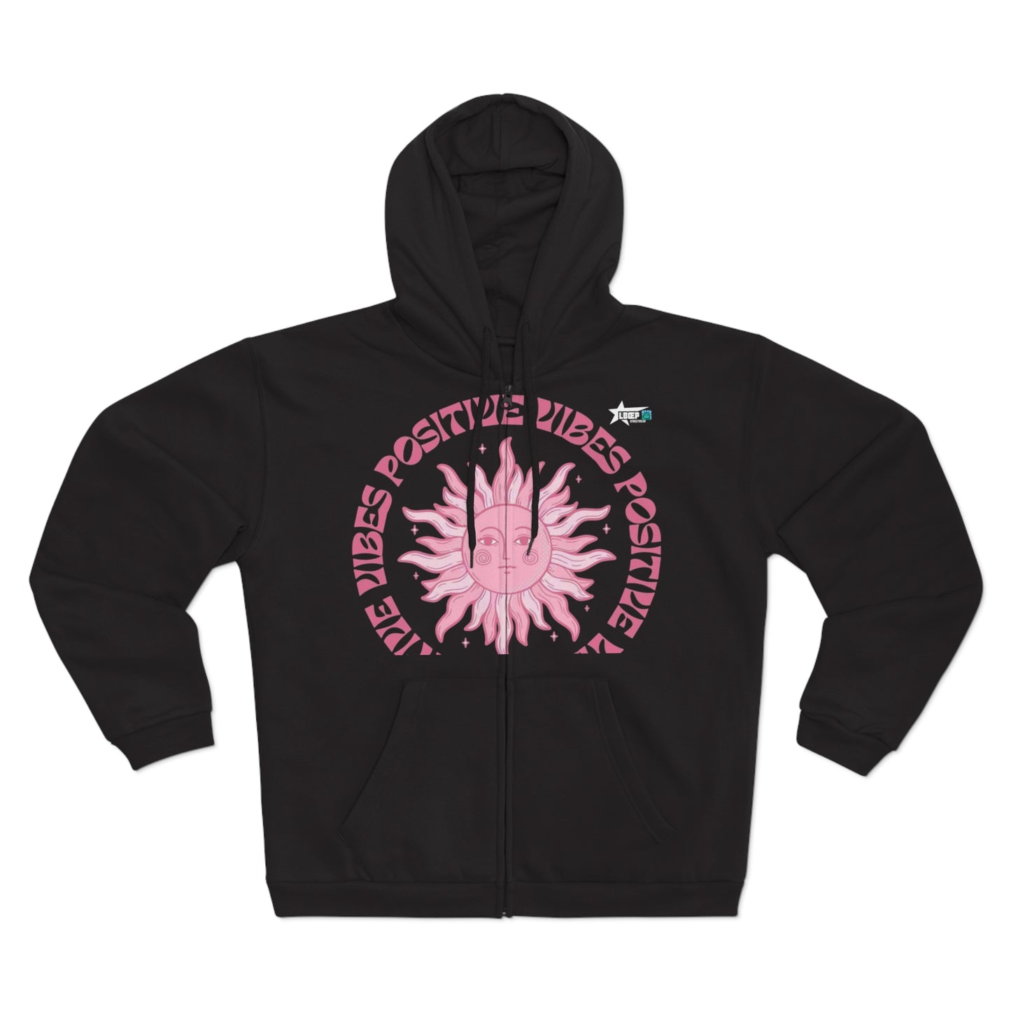 Positive Vibes Unisex Hooded Zip Sweatshirt