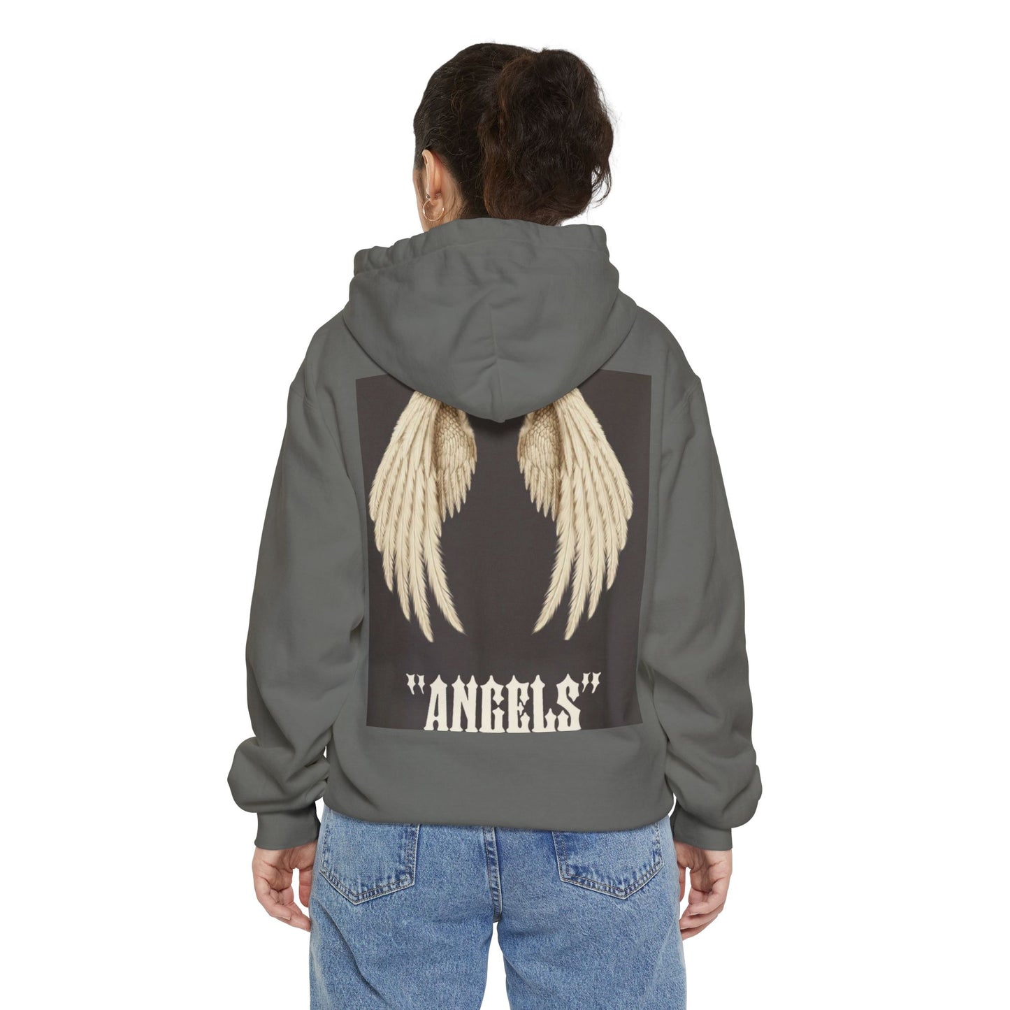 Unisex Garment-Dyed Hoodie - Streetwear with Encouraging 'Angels' Design